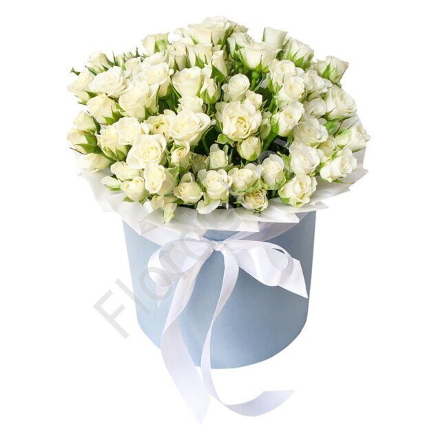 Коробка Белых Кустовых Роз 